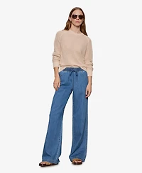 Sanctuary Women's Linen-Blend Wide-Leg Jeans