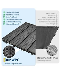 gaomon 9-Pack Waterproof Interlocking Patio Flooring Composite Deck Tiles for Indoor and Outdoor Use