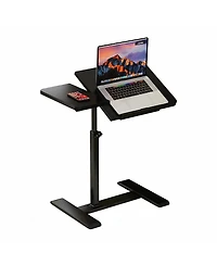 Gaomon Adjustable Rolling Laptop Desk, Overbed Table with Tilting Top, Mobile Standing Desk on Wheels for Bedroom, Office, Bedside, Small Spaces