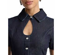 Avec Les Filles Women's Short-Sleeve Collared Dress
