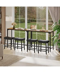 Gaomon Set of 2 Industrial Bar Table, 42.5 Inch Metal Narrow Kitchen Dining Table for Small Space
