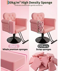 homfan Salon Styling Chair with Hydraulic Lift, 360degree(s) Swivel Lock, Pu Leather, Foam Cushion, 330 lb Capacity