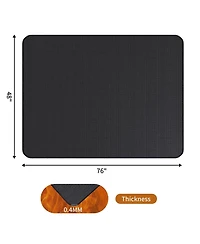 Xo 65" x 48" Double-Sided Fireproof Under Grill Mat, Waterproof Oil Resistant Bbq Deck Protector Pad for Indoor Outdoor Patio