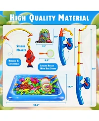Gnuadz 42 Fishes Fishing Game Set Kids Outdoor Pool Party Rod Net Floating Fish Birthday Gift