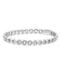 Devata Cable Link Rhodium Plated Bangle Bracelet