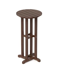 Sugift Round Hdpe Outdoor Bar Height Dining Table with Slatted Top