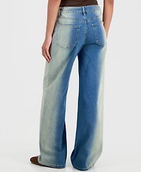 Madden Girl Juniors' Ultra 90s Wide-Leg Ombre Jeans