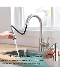 Phying Sink Faucet, Brushed Nickel Kitchen Faucets with Pull Down Sprayer, Bathroom Sink Faucets Mini Bar Prep Faucet