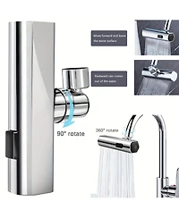 Phying 360 Degree Swivel Touch Controlled Waterfall Faucet 3 in 1 Large Kitchen Sink Extender Modern Contemporary Zinc Alloy Faucet with Chrome Finish