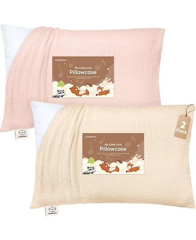 KeaBabies Lyra Muslin Toddler Pillowcases 13x18, 2-Pack Organic Cotton for Sleep & Travel