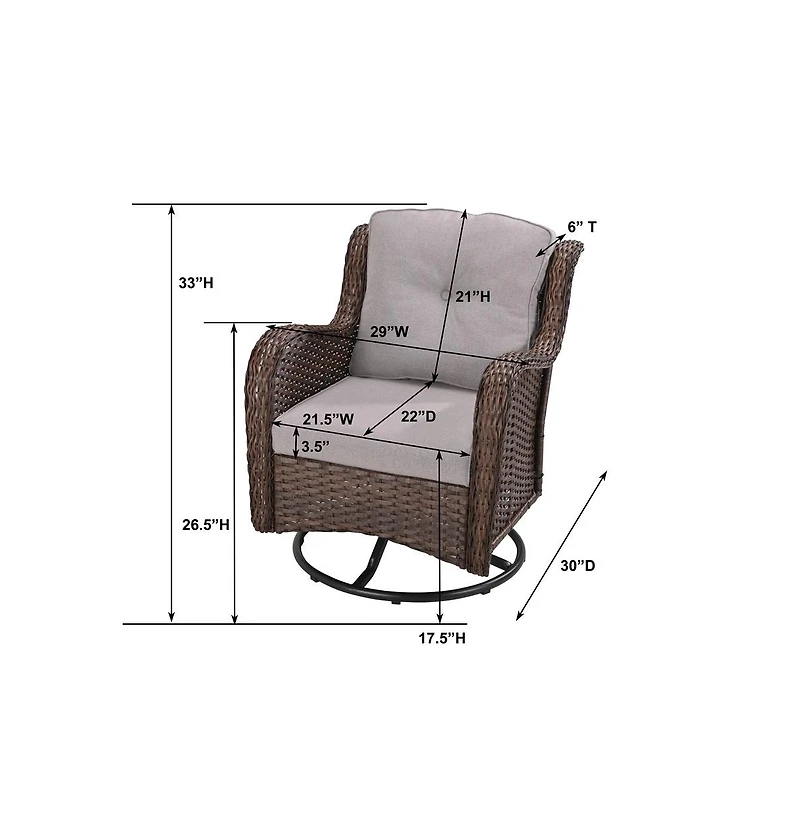 Jiallo Swivel Rocker set of 3
