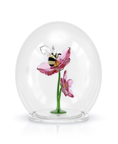 Swarovski Idyllia Glass Ball Bee and Flowers Crystal Figurine