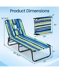 Gouun Folding Face-Down Tanning Chair with 3 Removable Pillows