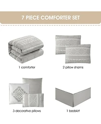 Stratford Park Illusa Floral 7-Pc. Comforter Set, California King