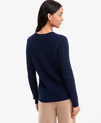 Charter Club Women's Cable-Knit Crewneck 100% Cashmere Sweater, Macy's Exclusive