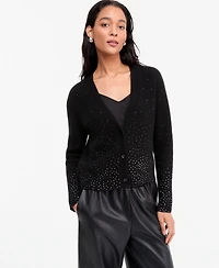 Charter Club Women's 100% Cashmere Embellished Boyfriend Cardigan, Macy's Exclusive