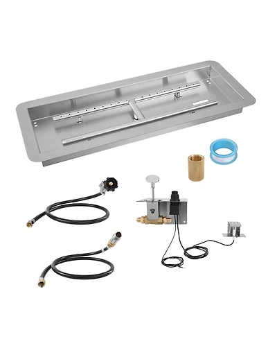 Cozito Drop-in Fire Pit Pan, Stainless Steel H-Burner Kit