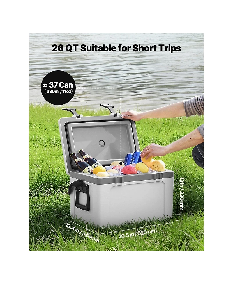 Cozito Portable Cooler, Hard Cooler with Handles, Strap and Pe Pp Insulated Body