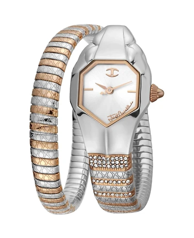 Just Cavalli Women's Glam Snake Quartz Two Tone Stainless Steel Bracelet Watch
