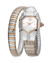 Just Cavalli Women's Glam Snake Quartz Two Tone Stainless Steel Bracelet Watch
