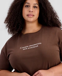 And Now This Plus Landscape Graphic Tee Relaxed-Fit Top, Macy's Exclusive