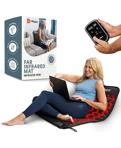 LifePro Portable Far Infrared Heating Mat – Infrared Heat Pad for Back Pain Relief, Improved Mood, Energy & Recovery