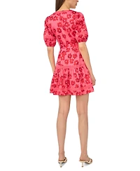 CeCe Women's Printed Crewneck Mini Dress