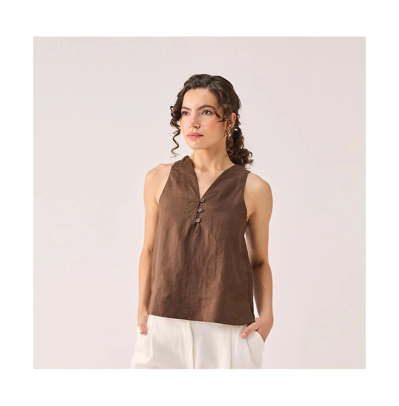Reistor Women's Button Neck Top