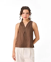 Reistor Women's Button Neck Top