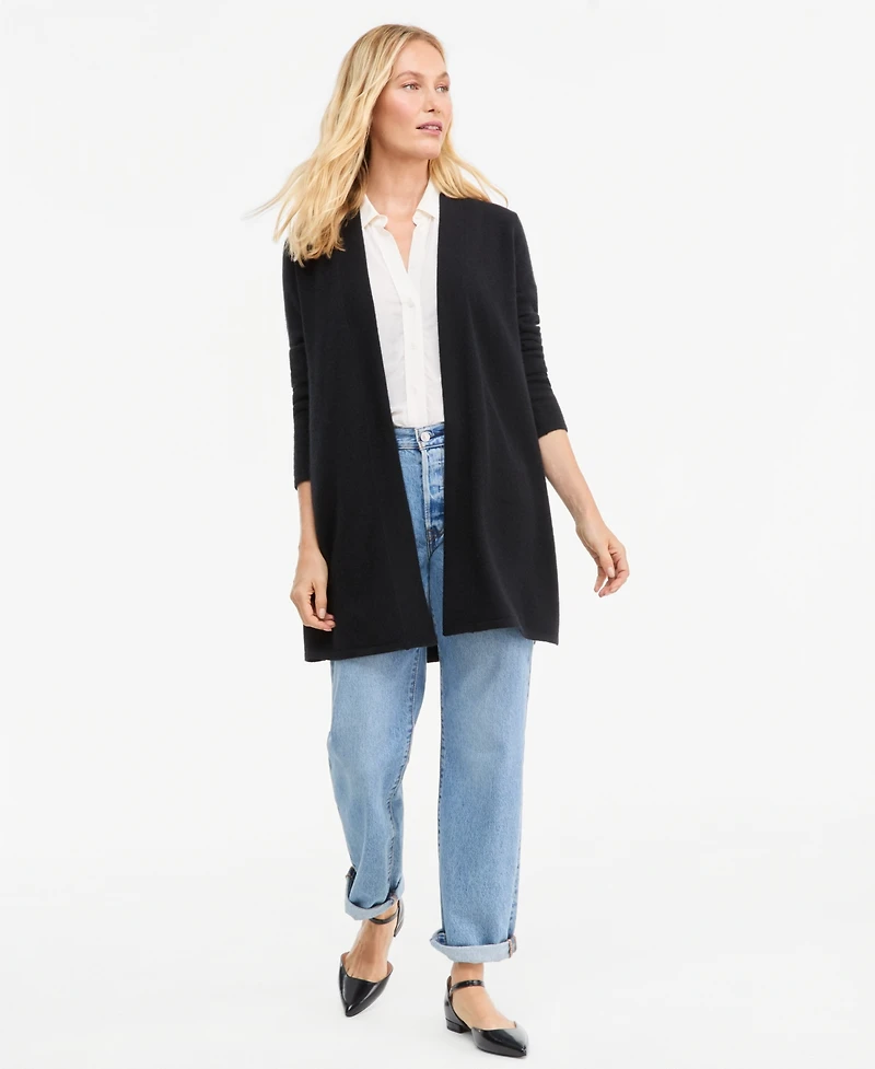 Charter Club Women's 100% Cashmere Split-Hem Long Cardigan, Macy's Exclusive