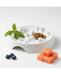 CatGuru Cat Slow Feeder, Set Of Two, Marshmallow