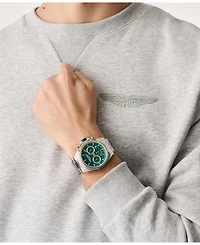 Aston Martin F1 Men's Quartz Blue Guilloche Stainless Steel Bracelet Watch 44mm