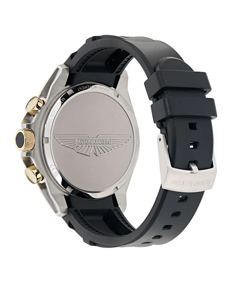 Aston Martin F1 Men's Quartz Brown Guilloche Silicone Strap Watch 44mm