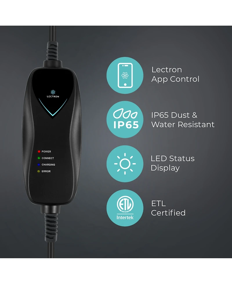 Lectron Level 1 Tesla Charger WiFi 120V 15A Nema 5-15 Nacs Evse 16feet
