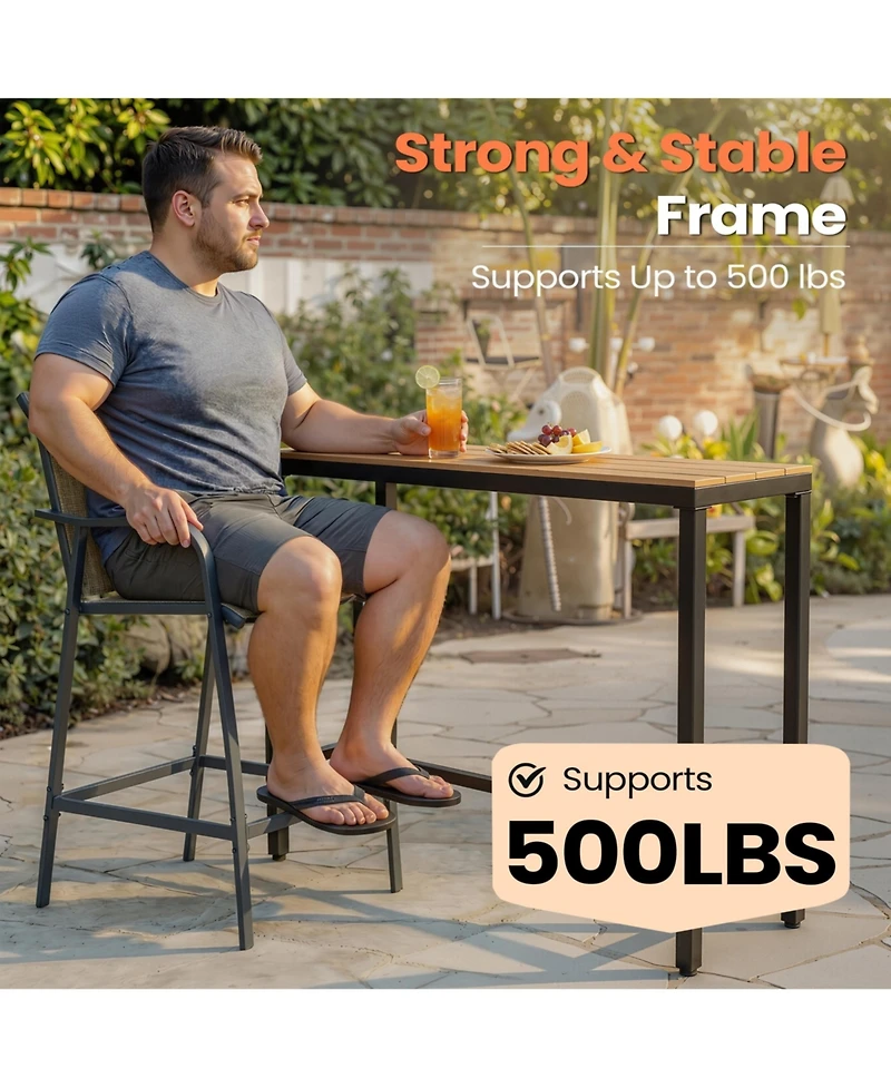 Pellebant Outdoor Bar Height Barstools Patio Stools Chairs
