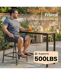 Pellebant Outdoor Bar Height Barstools Patio Stools Chairs