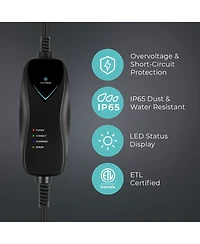 Lectron Level 1 Tesla Charger - 120V, 15A, Nema 5-15 Plug, 16 feet Extension Cord