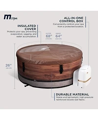 MSpa M Spa Round Inflatable Bubble Massage Spa, 4 to 6 Person Outdoor Hot Tub, Duet