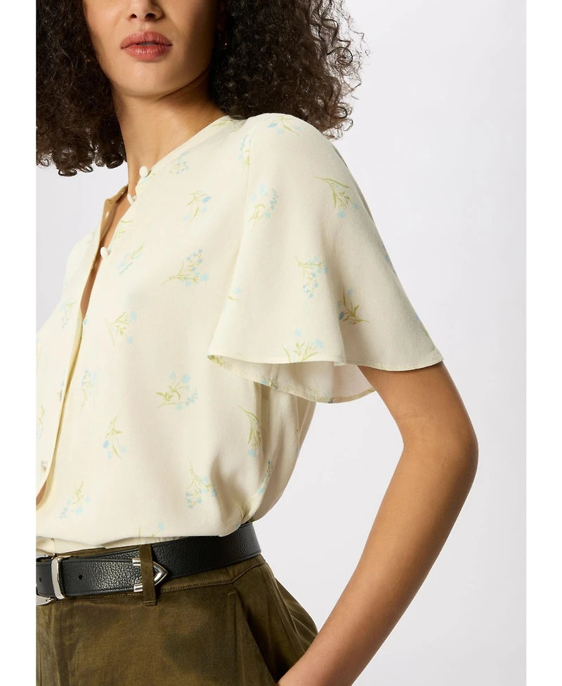 Whistles Women's Floral Button Front Shirt