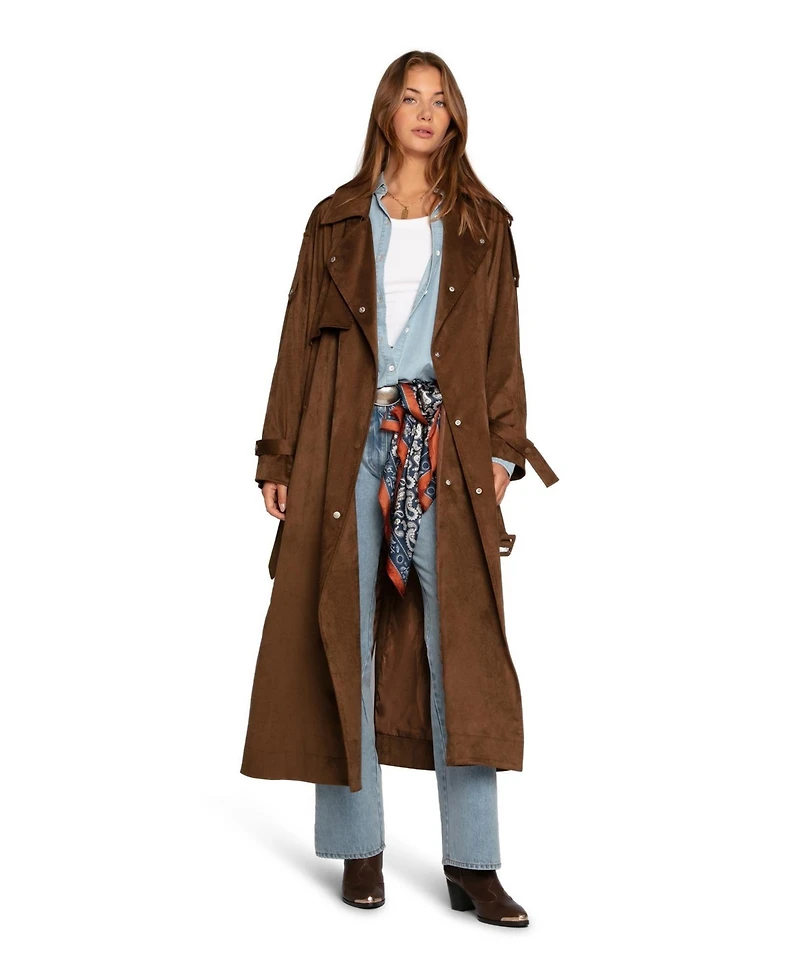 Belle & Bloom Women's Long Lost Lover Soft Maxi Trench