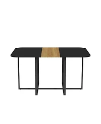 Streamdale Furniture 7 Piece Modern Dining Set and Wood Table with 6 Faux Leather Chairs