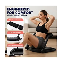 Squatz Ab Machine for Core Workout, Adjustable Sit-Up Trainer with Auto Rebound, 3 Resistance Levels