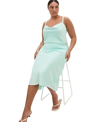 City Chic Women's Plus Miranda Satin Midi Skirt