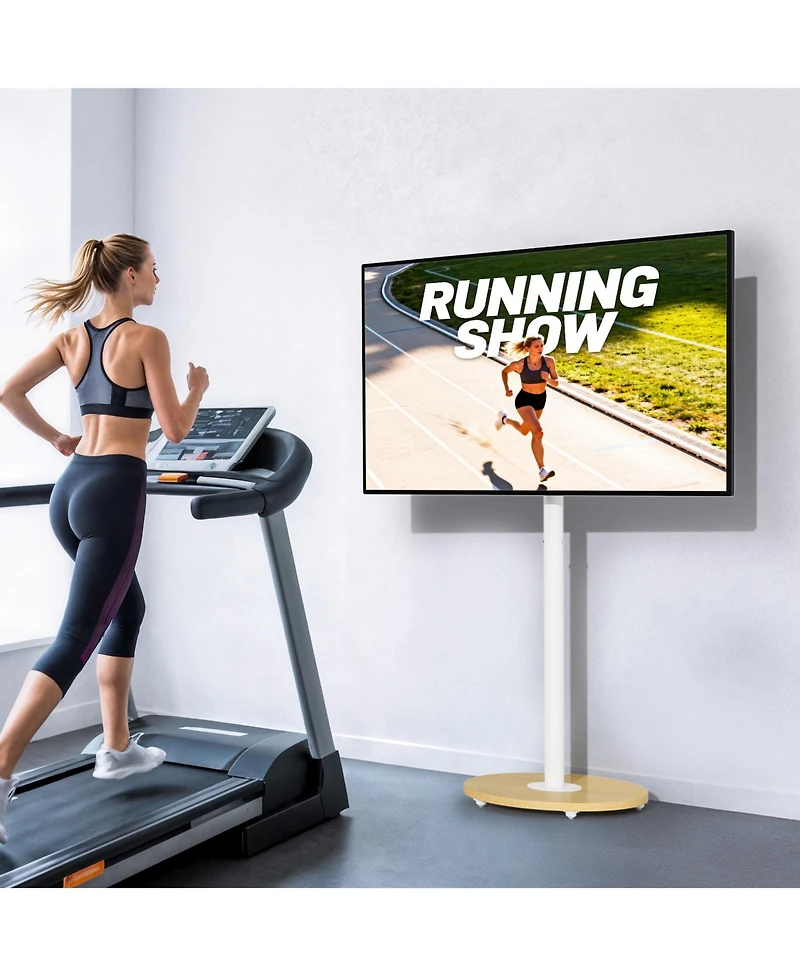 Unho Adjustable Standing Rolling Tv Stand 40-75" Heavy Duty Mobile Tv Mount Max Vesa 600400