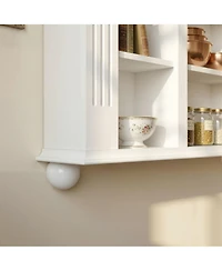 Homsee Wall Mounted Wine Glass Holder - 12-Tier Cup Display Rack for Kitchen, Bar, or Living Room | Rustic Organizer Shelf