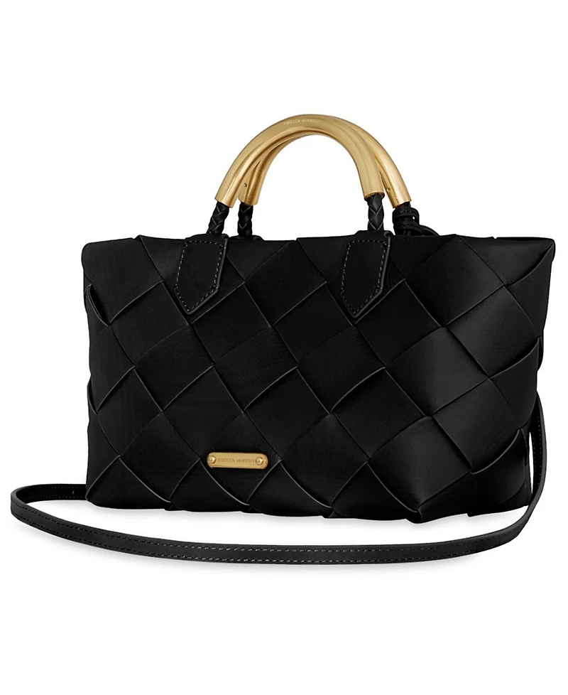 Rebecca Minkoff Frankie Woven Medium Leather Tote Handbag