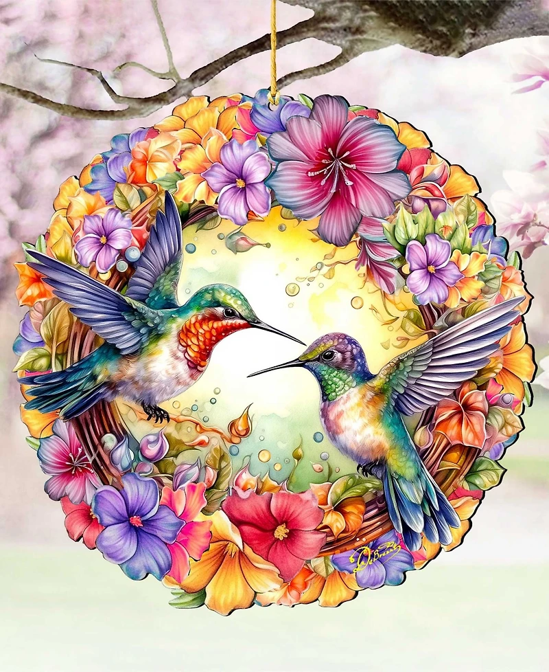 Designocracy Hummingbirds Wreath Christmas Ornament