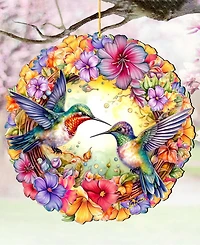 Designocracy Hummingbirds Wreath Christmas Ornament