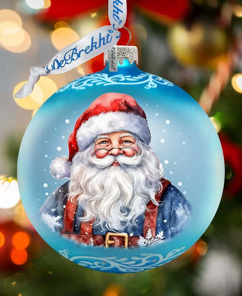 Designocracy Santa's Magical Presence Ball Christmas Mercury Glass Ornaments G. DeBrekht