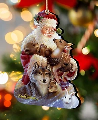 Designocracy Santa Little Friends Wooden Ornament